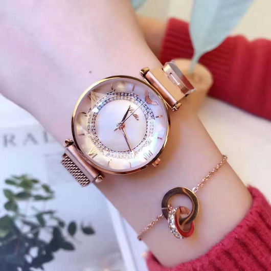 Reloj Mujer Magnético Resistente al Agua con Correa de Malla - Image 10