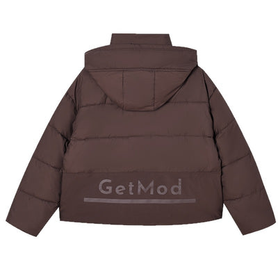 Chaqueta Acolchada de Algodón con Letras Bordadas y Costuras - Image 5