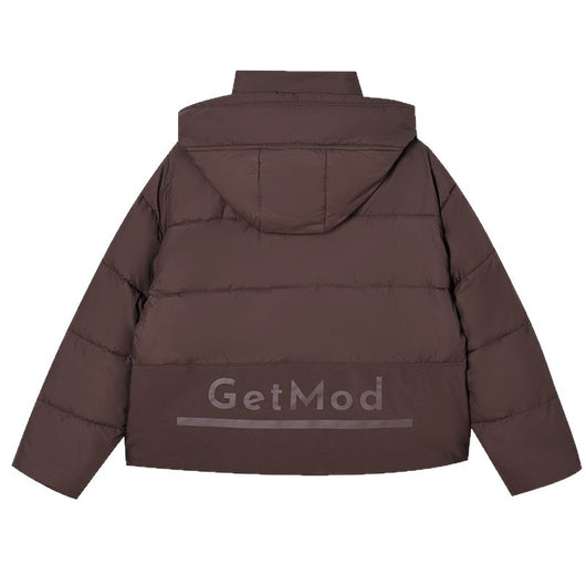 Chaqueta Acolchada de Algodón con Letras Bordadas y Costuras - Image 5