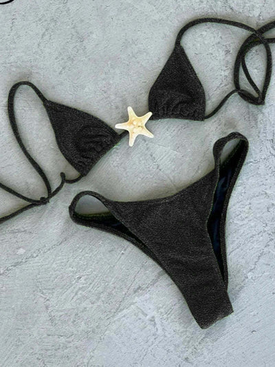 Bikini Estrellas de Mar Negro con Cordones Ajustables - Image 15