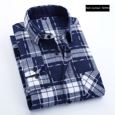 Camisa Casual de Cuadros con Textura Brushed para Hombre - Image 8