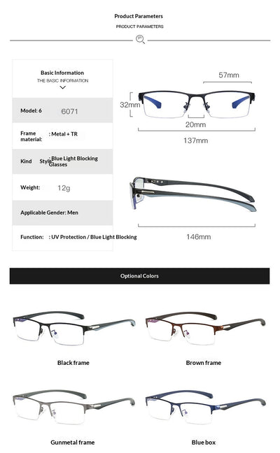 Gafas Azules con Filtro de Luz Azul y Efecto Cambio de Color para Hombre - Image 16