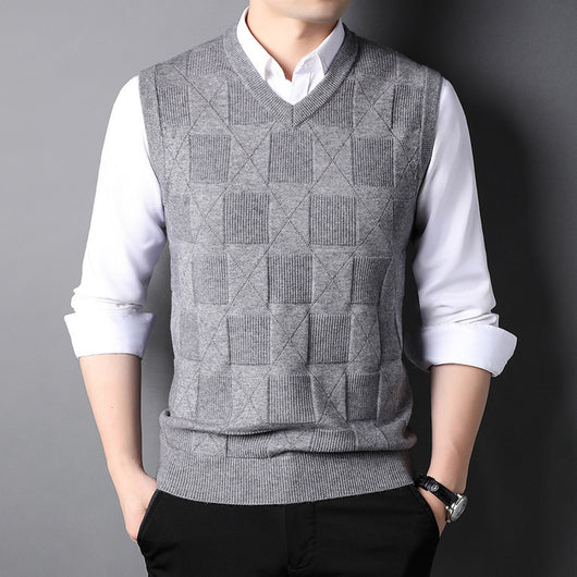 Chaleco Jacquard Texturizado para Hombre - Diseño Elegante en Colores Sólidos - Image 13