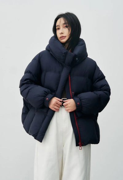 Chaqueta Corta con Capucha de Algodón Cálida para Mujer - Image 11