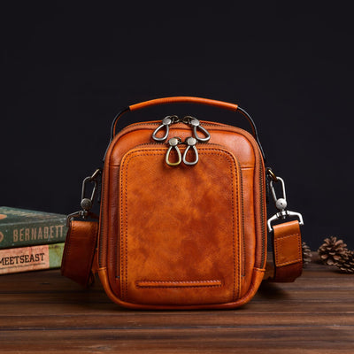 Bolsa Mensajera Casual Retro en Cuero Genuino para Hombre - Image 3