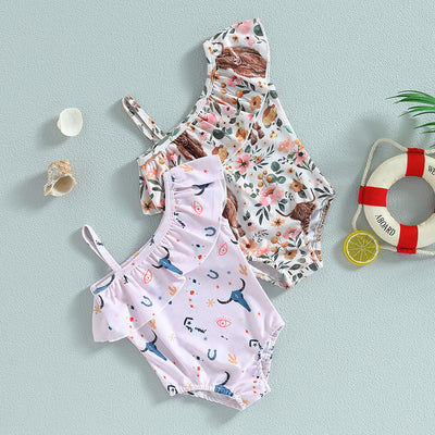 Traje de Baño Niña con Estampa Cabeza de Toro y Tirante Único - Image 4