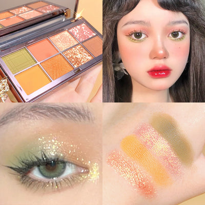 Paleta de Sombras Ocho Colores Tonos Rosados Mate