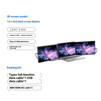 Monitor Portátil Dual 141 Pulgadas - Pantalla Externa para Productividad Móvil - Image 5