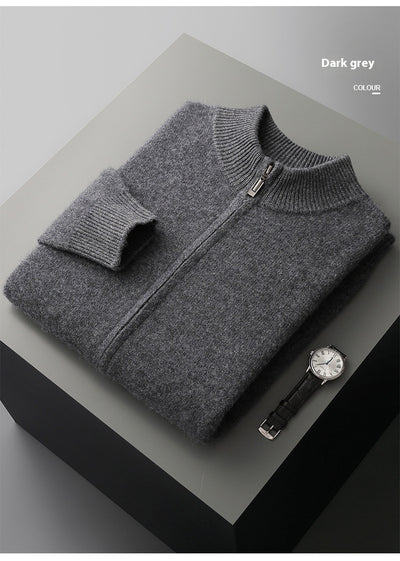 Cardigan de Lana para Hombre con Cuello Alto y Cierre de Cremallera - Image 10