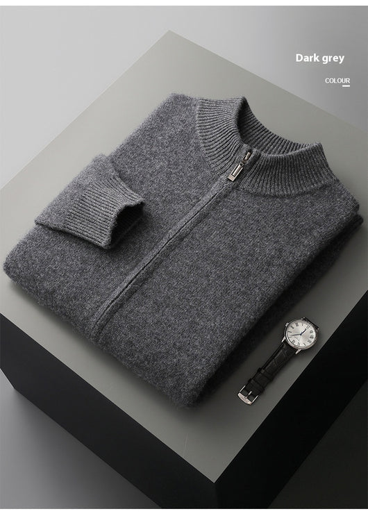 Cardigan de Lana para Hombre con Cuello Alto y Cierre de Cremallera - Image 10