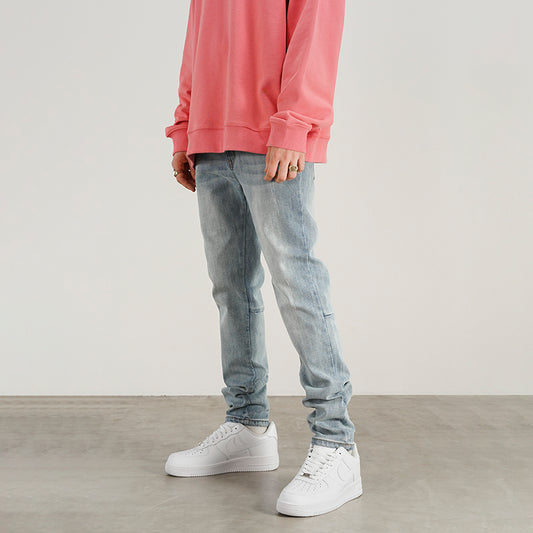 Jeans Slim Fit Azul Desteñido con Stretch