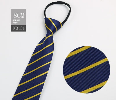 Corbata Negra Rayada Azul con Cierre Rápido - Corbata Ejecutiva Lazy Zip - Image 52