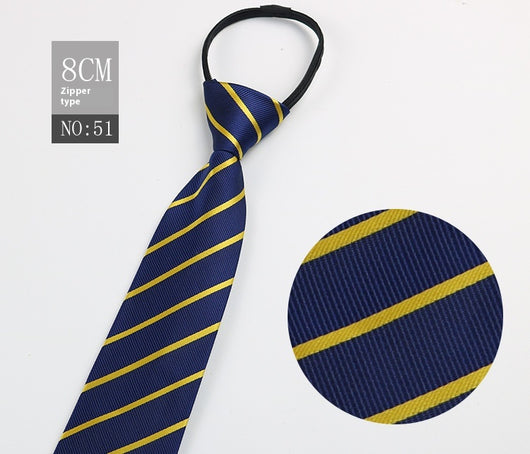 Corbata Negra Rayada Azul con Cierre Rápido - Corbata Ejecutiva Lazy Zip - Image 52