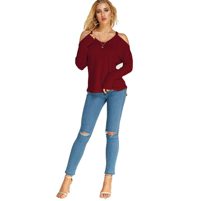 Blusa de Punto V-Neck Manga Larga con Detalle Dovetail - Image 9