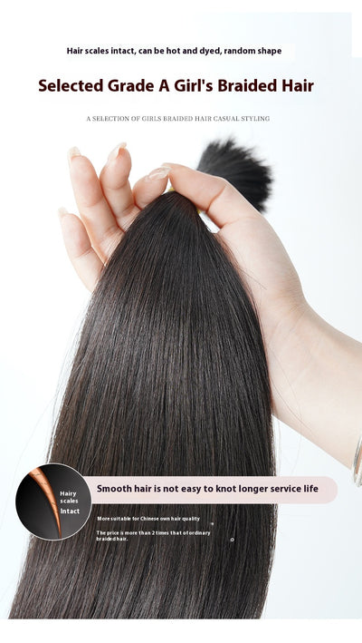 Peluca de Cabello Humano Real con Funda de Seda Tejida a Mano - Image 11