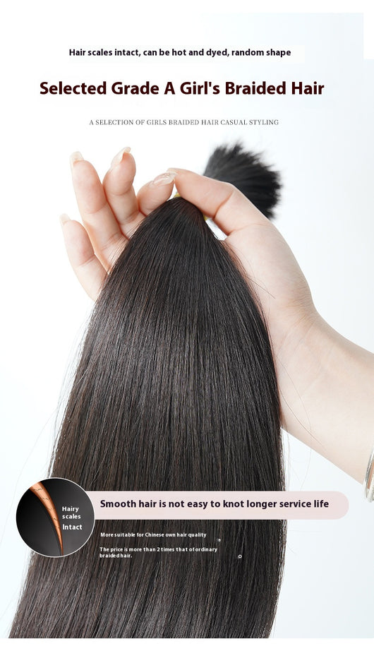 Peluca de Cabello Humano Real con Funda de Seda Tejida a Mano - Image 11