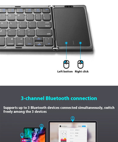 Teclado Inalámbrico Plegable con Touchpad para Móvil, Tablet y Laptop - Image 12