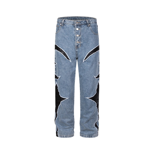 Pantalones Casuales Patchwork de Cuero con Contraste de Colores - Image 15