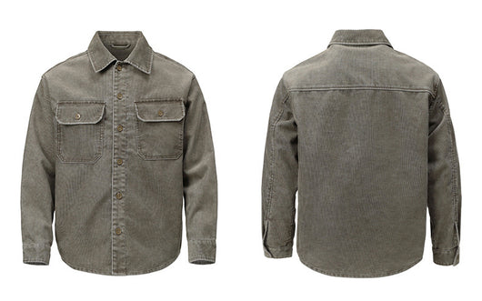 Camisa de Trabajo Pana Lavada Multi-Bolsillos Hombre - Versátil y Durable - Image 24