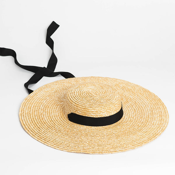 Sombrero de Paja Oversized con Cordones - Estilo Vintage Retro - Image 4