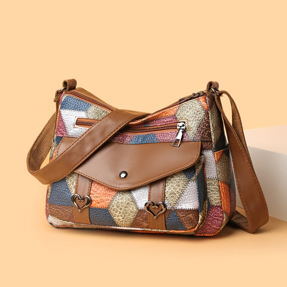 Bolso de Hombro Retro Patchwork Multicolor - Estilo Versátil All-Match