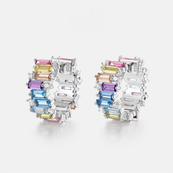 Aretes de Circonio con Colores Irregulares