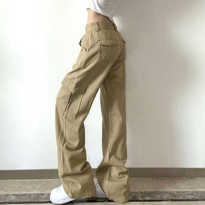Pantalones Casuales Sueltos de Cintura Baja para Mujer - Corte Recto y Drapeado - Image 12