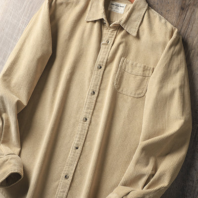 Camisa de Pana Retro Americana Gruesa de Manga Larga - Image 19