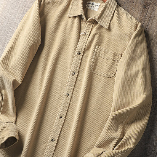 Camisa de Pana Retro Americana Gruesa de Manga Larga - Image 19