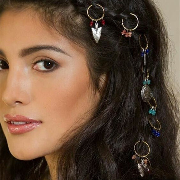 Pasador de Cabello con Moneda y Hoja - Accesorio Elegante