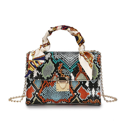 Bolso Pañuelo de Seda con Estampado Serpiente Multicolor - Image 2