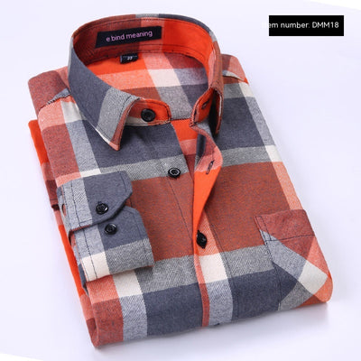 Camisa Casual de Cuadros con Textura Brushed para Hombre - Image 6