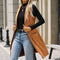Chaleco de Ante Slim Fit Retro Elegante para Mujer