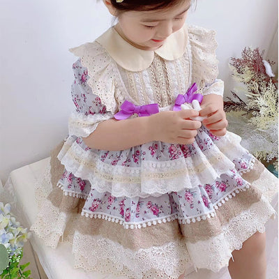 Vestido Princesa Floral Morado para Niñas - Image 5
