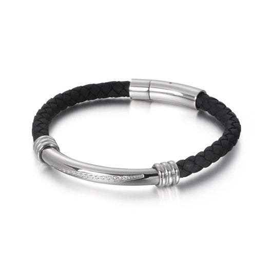 Pulsera de Cuero Trenzado para Hombre con Acero Inoxidable - Image 10