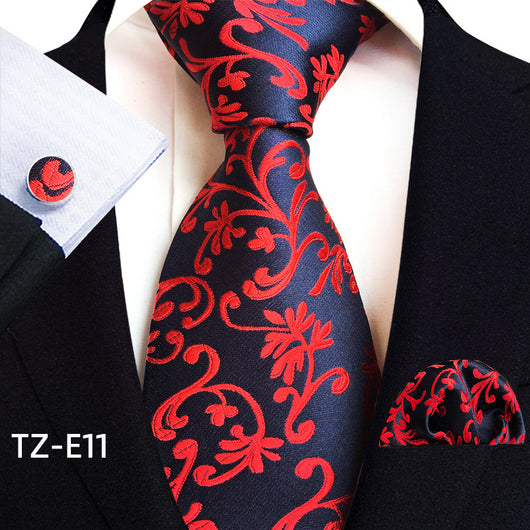 Set de 3 Piezas: Corbata Paisley, Pañuelo de Bolsillo y Gemelos - Image 16