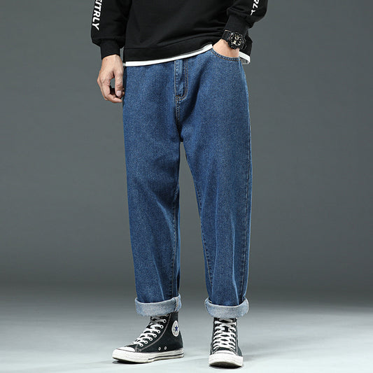 Jeans Anchos de Verano para Hombre Talla Grande Corte Recto Suelto