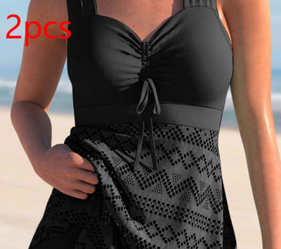 Traje de Baño Enterizo Encaje Liso Versión Coreana - Image 19