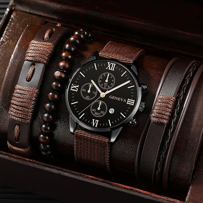 Reloj de Pulsera Canvas con Tres Esferas y Calendario - Set Completo - Image 5