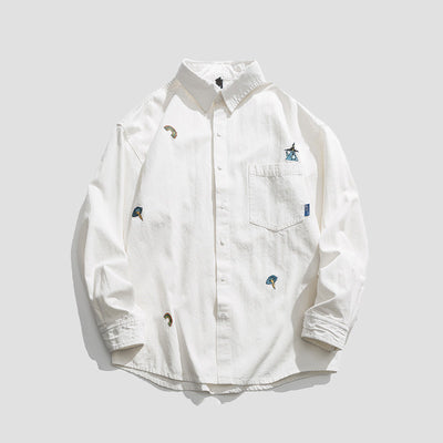 Camisa de Trabajo Manga Larga Suelta Casual para Hombre - Image 10