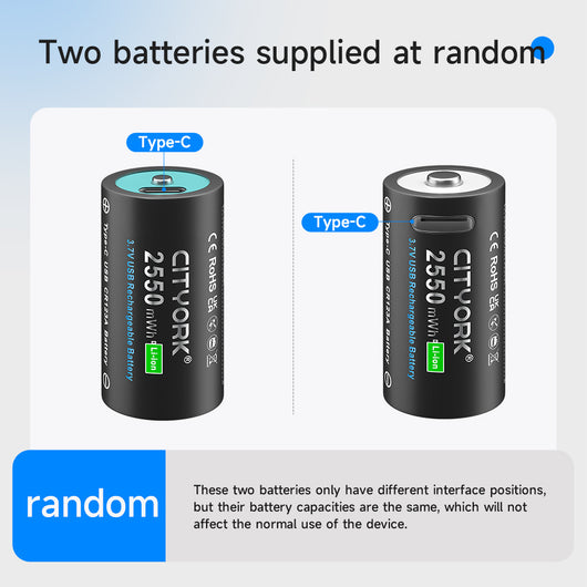 Batería Recargable USB Type-C 37V Gran Capacidad CR123A - Image 3