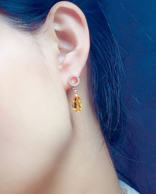 Aretes de Citrino Cristal Transparente - Brillo Natural y Color Radiante - Image 10