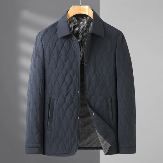 Chaqueta Acolchada de Negocios con Diseño Geométrico para Hombre