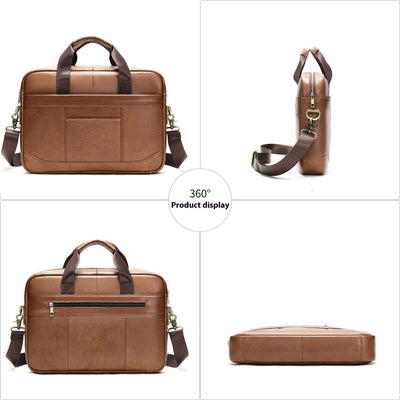Bolsa Crossbody de Cuero para Documentos Profesionales - Maletín Casual para Computadora - Image 3