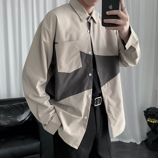 Chaqueta Casual Hombre Manga Larga con Costuras Sueltas - Image 6