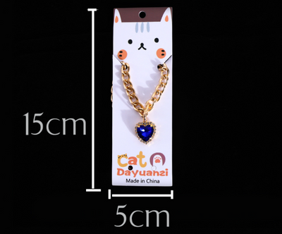 Collar de Gato con Colgante de Cristal y Diamante de Metal - Image 14