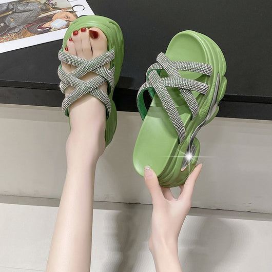 Pantuflas Elevadoras con Cristales y Tira Ancha - Image 8