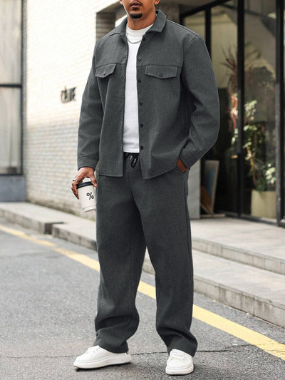 Conjunto Otoñal de Chaqueta y Pantalón Cargo para Hombre - Image 15