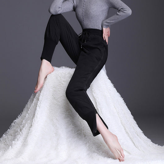 Pantalones de Algodón Grueso Cintura Alta para Mujer con Forro de Plumón - Image 8