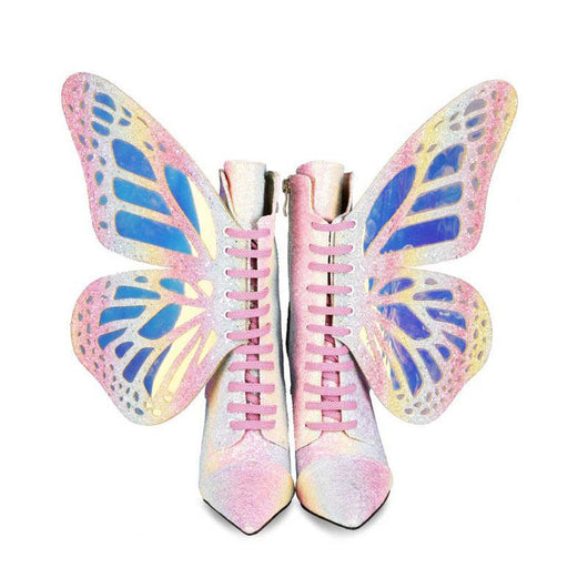 Botas Stiletto Punta Fina con Alas de Mariposa Cambio de Color - Multiuso Trendy - Image 9
